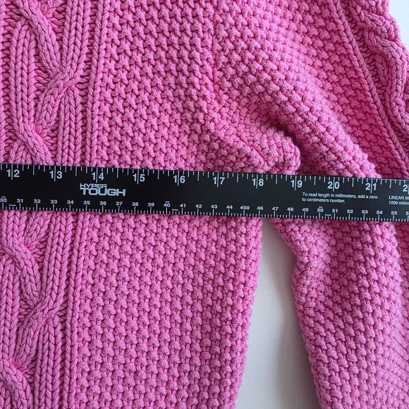 Lauren By Ralph Lauren Pink Cable Knit Turtleneck Sweater Size X Large Cotton - Picture 3 of 5